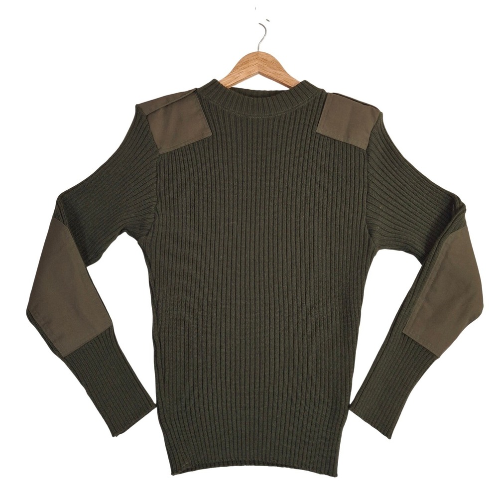 Mitts Nitts US Military Wool Service Sweater Olive Drab Epaulettes Mens 42 L
